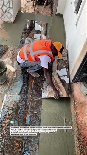 Large Format Tile Installation Over Fresh Concrete #Construction #USA #Flooring