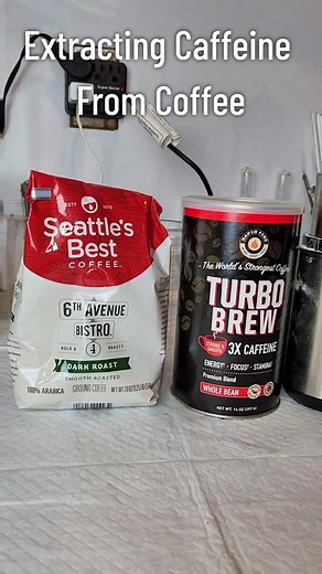 Extracting Caffeine From Coffee #chemistry #science #coffee #caffeine #extract #react #reaction #acid #organicchemistry #brew