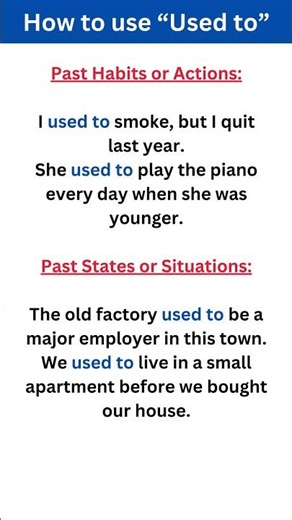 How to use “Used to” | English Sentences #englishgrammar
