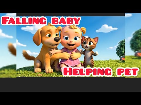 Falling baby, helping pets 💓🐕 ,kids cartoon with sudartoons