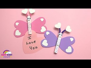 How to Make a Clothespin Butterfly | Valentine Crafts for Kids