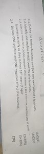 Question:2.1. Define the term e-business and give two example... | Filo