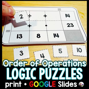 Order of Operations Logic Number Puzzle Activities - print and digital
