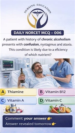Daily Nursing MCQ for NORCET 2026 | NCLEX Practice Question | Day __6