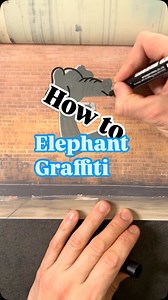 How to “E” elephant graffiti 🐘 on our @graffitib00k by @sim0ndee | Graffbook.pics