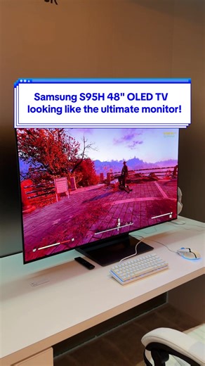 For the first time, Samsung's flagship OLED TV is coming in a 48 inch size that's being demoed as a gaming monitor replacement. Not only could the Samsung S95H be one of the brightest OLED TVs of this size, but the built-in game bar and settings based on game genre could make for a pretty sick set up 🔥👀 ##oledtv##gamingmonitor##samsungtv##ces2026##tomsguidetoces