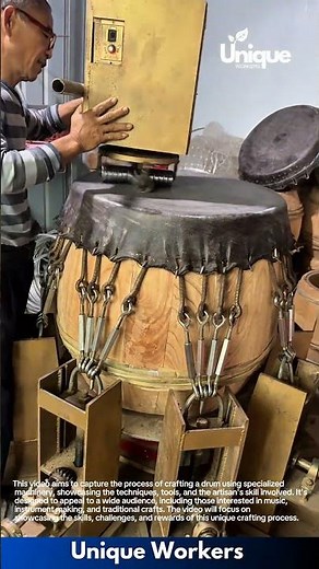 Traditional Drum Making Process | Machine Tightening Drum Skin Perfectly