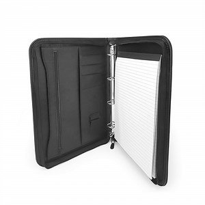 [Hot Item] Zipper 3 Holes Ring Binder Compendium Leather A4 Map Folder