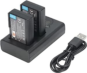 DSTE 7.4V 1900mAh EN-EL9 ENEL9 EN-EL9A Replacement Battery (2-Pack) and Smart LED Dual USB Charger Compatible for Nikon D40 D40x D60 D3000 D5000 Digital Camera