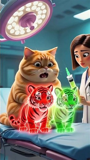 💚Evolution of baby: Pregnant Cat on hospital with Nurse#cat #funny #cute#love #shorts