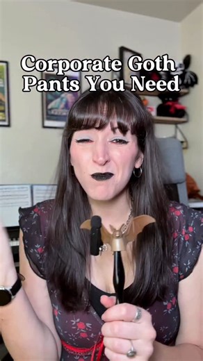 Kris 🦇 Rewire Diaries on Instagram: "Here’s my shortlist of corporate goth pants that actually work for the office from @asos @abercrombie @oldnavy. I also love how layering wide-leg trousers under skirts for a more elevated, architectural vibe looks. It is such an easy way to make a work outfit feel a little more alternative. Save this for the next time you’re shopping for alt girl-friendly workwear. . . . . . . #corporategoth #softgoth #altfashion #darkfashion #alternativefashion corporate go