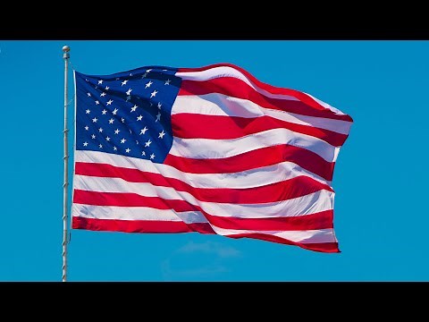 US Flag Slow-mo 30sec. American Flag waving on the wind