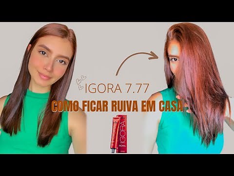 Pintando o cabelo com igora 7.77 | Do castanho ao ruivo com Igora - Como faço maquiagem básica 🦊✨