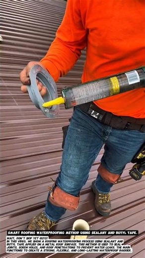Smart Roofing Waterproofing Method Using Sealant and Butyl Tape.