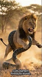 Lion vs Python – The Battle You Won’t Forget 🦁🐍 #animalbiology #wildlife #zoology
