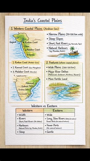 Indian coastal plains - Hand written notes