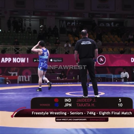 Takata vs Jaideep: 2025 Asian Wrestling Championships
