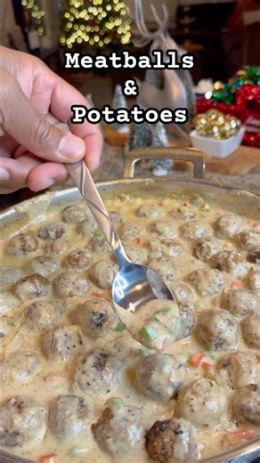 Creamy Meatballs & Mashed Potatoes | Easy Budget Dinner