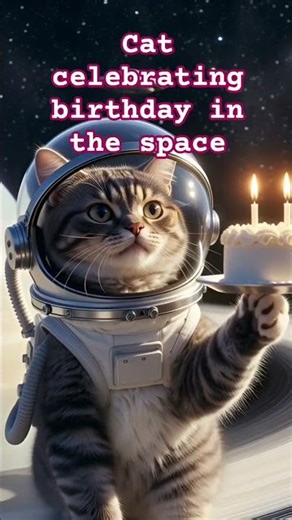 cat celebrates birthday in space #dj #sound #music #cover #remix #cat #song