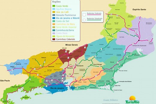 Mapa da cidade do Rio de Janeiro.