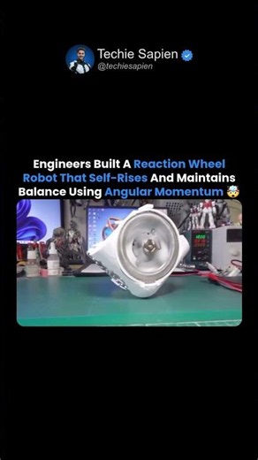 This Reaction Wheel Robot Lifts Itself Upright And Balances Using Pure Physics 🤯⚙️🤖