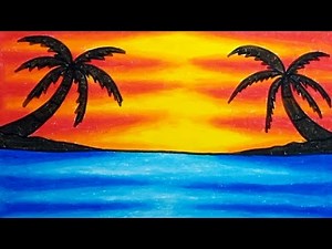 How To Draw Sunset Scenery Beautiful And Easy Step By Step |Drawing Sunset Scenery For Beginners