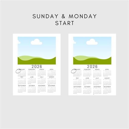 Editable Photo Calendar Template| 2026 Year| One Page| Photo Wall Calendar| Canva| Printable| Christmas Family Gift| Instant Download - Etsy