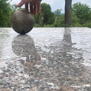 Granite wanderer. #kineticart #kineticsculpture #stone #granite #originalart #polished #sculpture #stonesculpture #slowmo | Stone Point Studio
