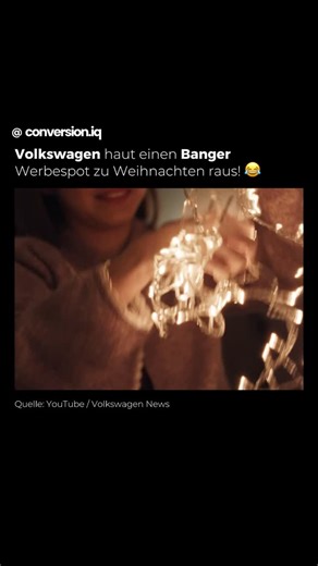 Marketing | Business | Inspiration on Instagram: "VW setzt in seinem diesjährigen Weihnachtsspot „Faster than expected“ bewusst auf Emotion statt Produktdetails. Der Film spielt mit Erwartungen, Timing und Überraschung – und nutzt genau diese Spannung, um Aufmerksamkeit zu erzeugen, ohne laut zu sein oder klassische Weihnachtsklischees zu bedienen. Statt großer Worte oder festlicher Inszenierung erzählt der Spot eine einfache, aber wirkungsvolle Geschichte, die erst am Ende ihre volle Bedeutung