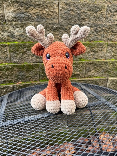 Handmade Crochet Moose Plush | Wwodland Animal Plush | Soft Amigurumi Moose Toy - Etsy