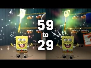 World Record Comparison: Battle for Bikini Bottom "any%" speedruns in 59, 49, 39 and 29