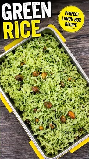 Easy Lunch Box Recipe | Green Rice in 10 Minutes | School & Office Lunch Idea #lunch #lunchbox