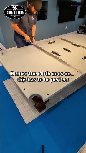 before the cloth goes on... this has to be perfect #pooltable #billiards