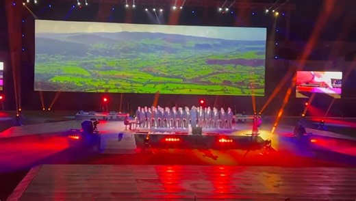 Treorchy Male Choir performing Builth at the Stade de Lorient as part of the Interceltique Festival celebrating the Celtic Nations. | Treorchy Male Choir