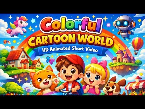 🌈 Colorful Cartoon World | HD Animated Short Video