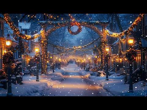 Cozy Country Christmas Music for Easter ✝️ Peaceful Relaxing Instrumental Snowy Village Night
