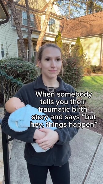 Traumatic birth stories can be a looooot to handle when you're pregnant 😅 Has this happened to you? How did it make you feel?👇 | Mommy Labor Nurse