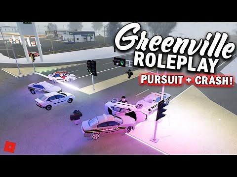 POLICE PURSUIT ENDS IN CRASH!!! || ROBLOX - Greenville Roleplay