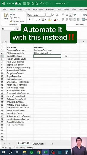 🔄 SUBSTITUTE Function in Excel – Replace Text Like a Pro📈 #exceltips #exceltricks #infocrave1 #data