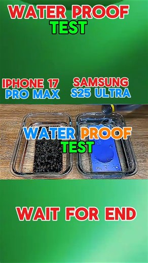 💦 iPhone 17 Pro Max vs Samsung S25 Ultra WATERPROOF TEST! 💥 Who Will Survive? 😱 #shorts