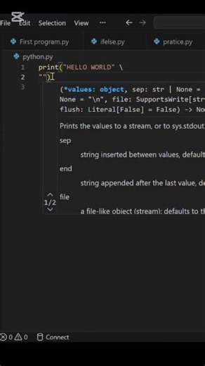 How to print Hello world in python | python | coding | Programming| Hello world | software engineer