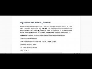 1. Straight Line Method, Depreciation, Long Term Asset, Intermediate Accounting by Kieso.