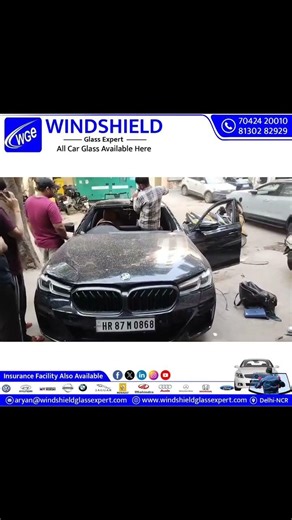BMW 520D M sports windshield replacement #automobile #viral #reels #fyp #review #गाड़ी