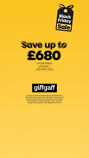 6.2K views · 28 reactions | Save up to £680 on the latest phones + unlimited data with giffgaff. Shop Black Friday. | giffgaff | Facebook