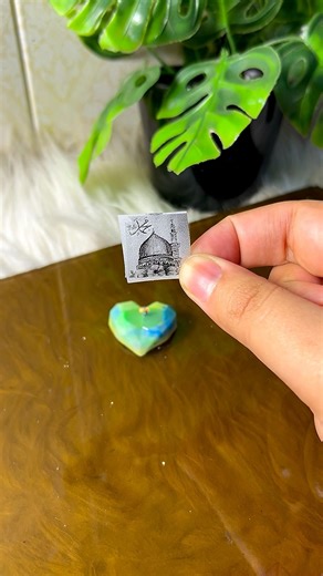 Heart candle and calligraphy sticker