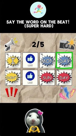 SAY THE WORD ON BEAT LEVEL 1 TO 5 | BRAIN NOT FOUND | #saythewordonbeat #1234 #1234game