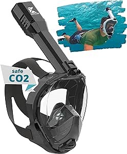 Khroom Full Face Snorkel Mask for Adults | New Valve Tech for Easy Breathing | 3X Larger Air Intake | Leak-Proof & Anti-Fog | Premium Snorkel Gear | Scuba Mask with Action Cam Mount