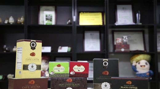 Coffee Mix Ganoderma Lucidum Reishi Mushroom Instant Coffee Coffee 7 in 1 China Bag Packaging Carton Box Reishi Extract Wuling