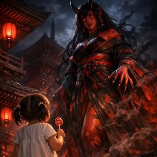 AI Fantasy Art | Anime | Mythical Art | Yokai and Toddler #japanese #yokai #toddler #cute | Instagram