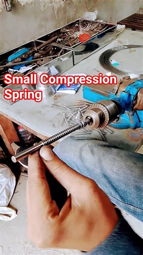 Making a Small Compression Spring Using Hand Drill Machine | Pressure Spring DIY